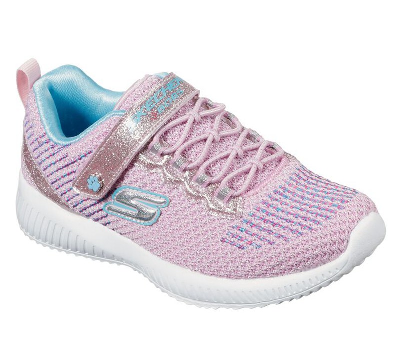 Skechers Flickor Rosa/Turkos Sneakers - Lil Bobs Sport Squad - Glitter Madness - Sverige (WCHJE-5784
